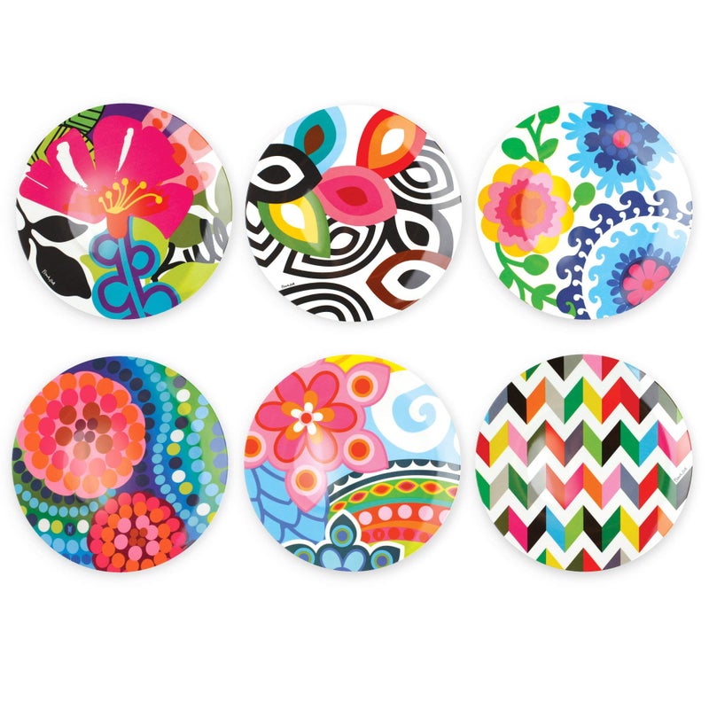 French Bull Melamine Assorted Plates6 Piece Set Melamine DinnerwarePlatter Serving Party Platter Dish 11 Dinner Plate Assorted