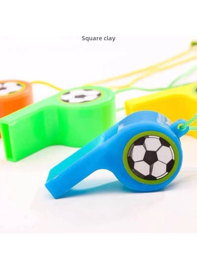 Generic Plastic Whistle Refueling Blowing Referee Lanyard Competition Games Children's Toys To Survive Baby Wholesale-Color:Football (mixed Color Hair) 36 Pieces - Image 4