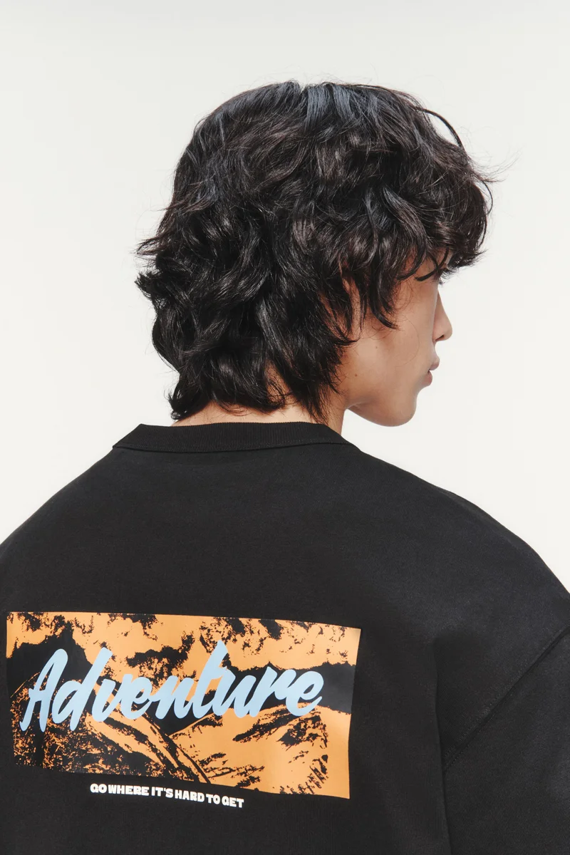 H&M  Loose Fit Printed Cotton T-shirt for Men | Best Price UAE