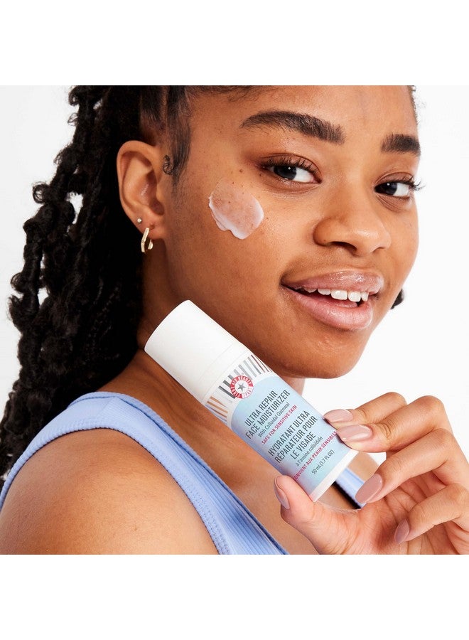 فيرست إيد بيوتي - مرطب للوجه لإصلاح فائق، دقيق الشوفان الغروي المهدئ للوجه، تركيبة خفيفة الوزن غير كوميدوغينيك تساعد على تنعيم البشرة مع السيراميد وزبدة الشيا، 1.7 أونصة - Image 4