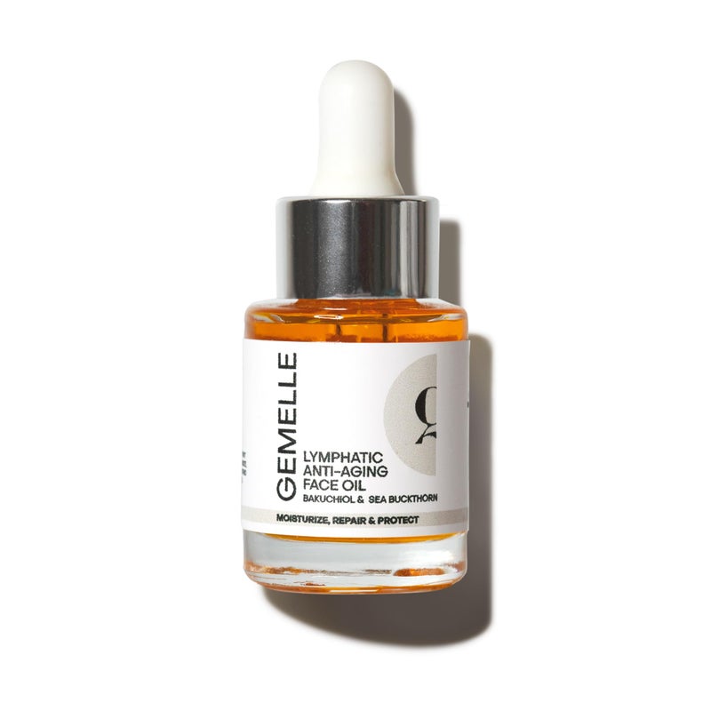 GEMELLE Lymphatic Anti-Aging Face Oil | 10x Award winner | Vitamin C,E & A | Moisturize, Repair & Protect | Bakuchiol, Sea Buckthorn & More! | Organic, Natural, Clean Beauty | Starter, Travel 15ml - Image 1