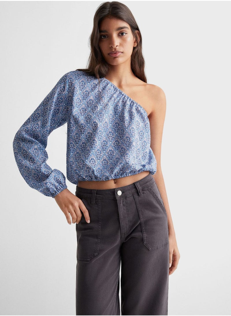 MANGO - Youth Printed One Shoulder Top - Image 1