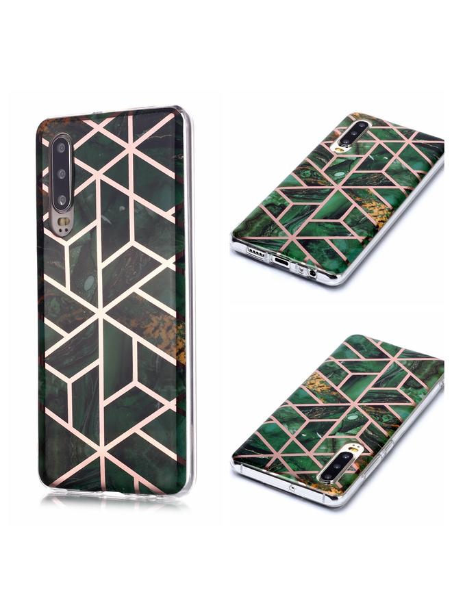 اس-توب جراب لهاتف Huawei P30 بنمط رخامي مطلي بالبلاستيك الحراري الناعم - Image 1