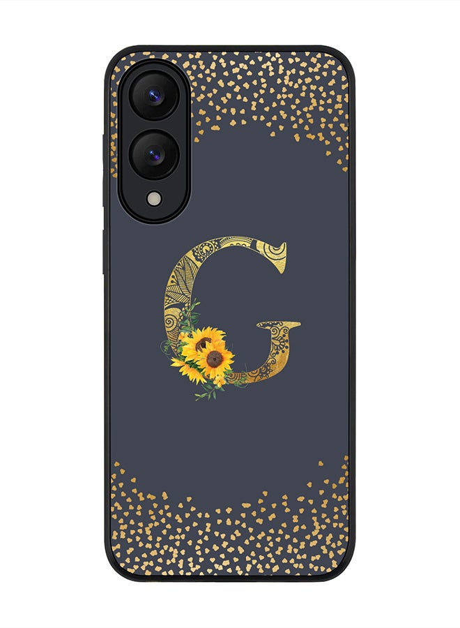 Stylizedd For Samsung Galaxy S25 Edge Case,Slim fit Camera Protection, Shockproof Thin Phone cover  - Custom Floral Monogram - G  (Grey )