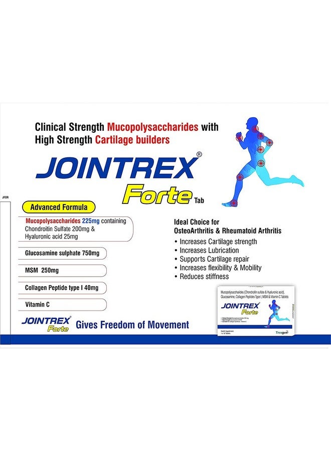Trexgen Jointrex ® Forte Joint and Cartilage Complex with Mucopolysaccharides 225 Mg, High Strength Glucosamine 750 mg, MSM 250 mg, Collagen Type 40 mg and Vitamin C (30x2 Box=60 Tablets) - Image 4