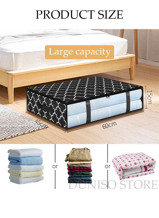 DUNISO 3 Pieces Foldable Fabric Closet Storage Organizer Foldable Closet Drawer Storage Box with Clear Window Home Wear-Resistant Storage Box Fabric Cubby Storage Basket Cube Storage Bin for Clothes - Image 4