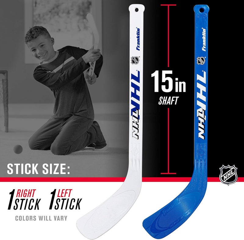 Franklin Sports NHL Mini Hockey Stick and Ball Set - Kids Indoor Knee Hockey Game Set - Includes 2 Mini Sticks and 2 Foam Balls - Image 3