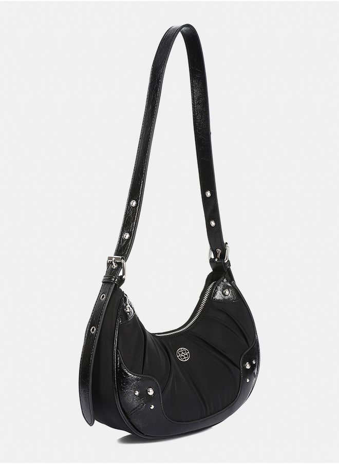 DejaVu One Main Compartment Boat Shoulder Bag - Black  - Image 2