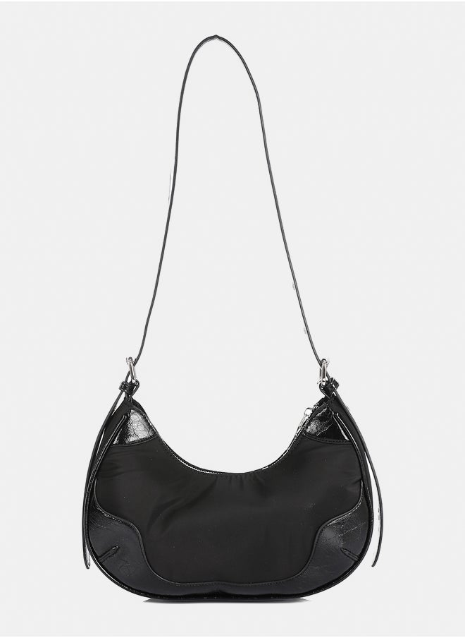 DejaVu One Main Compartment Boat Shoulder Bag - Black  - Image 3