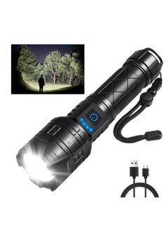 Genzy Rechargeable Flashlights High Lumens, 990000LM Powerful Tactical Flashlights, 5 Modes LED Flashlight Adjustable, Brightest Flashlight Waterproof, Handheld Flash Light for Emergencies, Camping, Hiking  - Image 1