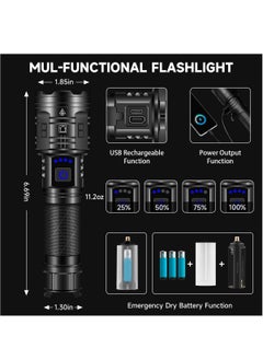 Genzy Rechargeable Flashlights High Lumens, 990000LM Powerful Tactical Flashlights, 5 Modes LED Flashlight Adjustable, Brightest Flashlight Waterproof, Handheld Flash Light for Emergencies, Camping, Hiking  - Image 4