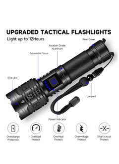 Genzy Rechargeable Flashlights High Lumens, 990000LM Powerful Tactical Flashlights, 5 Modes LED Flashlight Adjustable, Brightest Flashlight Waterproof, Handheld Flash Light for Emergencies, Camping, Hiking  - Image 5