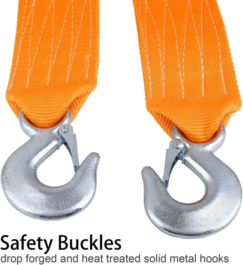 Selectec Tow Strap Heavy Duty, Recovery Strap 3" X 20' 18,000 LB Break Strength Rope Winch Strap with 2 Hook - Image 2