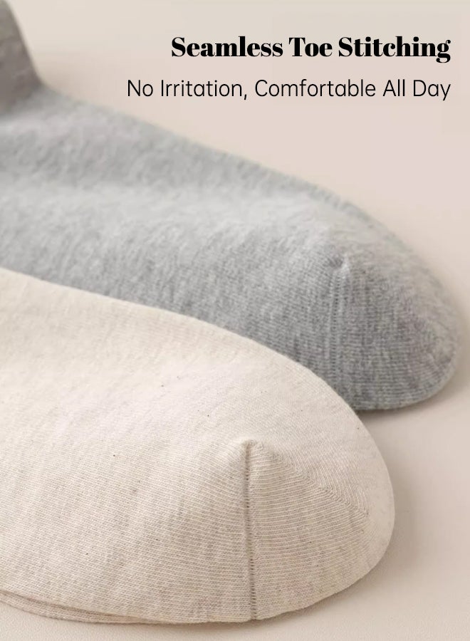 شبيلي جوارب قطنية رجالية شبكية بطول الكاحل للسفر، حزمة 5 أزواج قطن透ة (رمادي فاتح ‑ أخضر ‑ كحلي ‑ بني قهوة ‑ رمادي داكن) مضادة للروائح وطارِدة للرطوبة برباط مطاطي لا يتكور، مناسبة للاستخدام اليومي والرياضة والرحلات (متعددة الألوان) - Image 2
