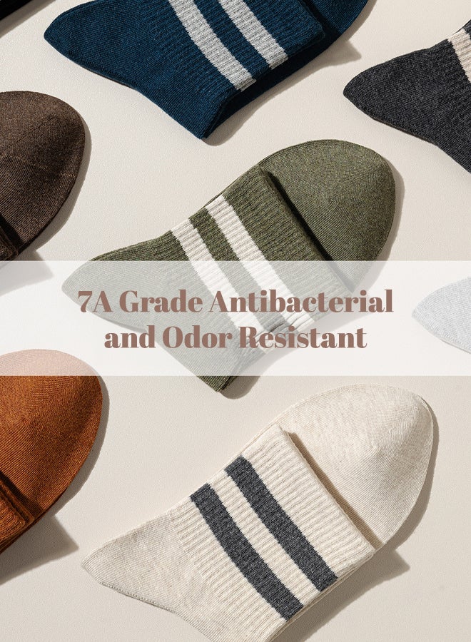 شبيلي جوارب قطنية رجالية شبكية بطول الكاحل للسفر، حزمة 5 أزواج قطن透ة (رمادي فاتح ‑ أخضر ‑ كحلي ‑ بني قهوة ‑ رمادي داكن) مضادة للروائح وطارِدة للرطوبة برباط مطاطي لا يتكور، مناسبة للاستخدام اليومي والرياضة والرحلات (متعددة الألوان) - Image 5