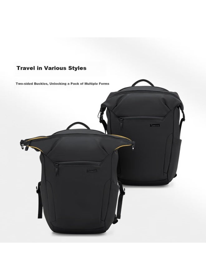 OIWAS Owas Urban Explorer Backpack For Men And Women, Casual School Bag, 14-inch Laptop Bag, Large Capacity Backpack, Black - Image 2
