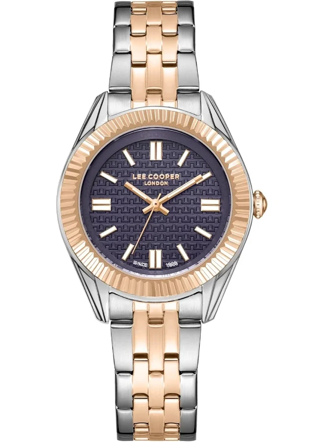 Lee Cooper Lee Cooper Women's 2035 Movement Watch, Analog Display and Metal Strap - LC08038.580, Blue