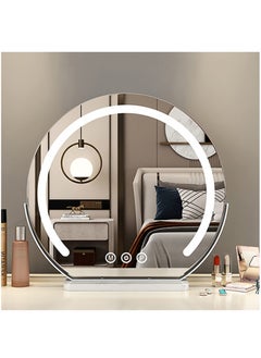 XiuWoo 45cm Vanity Mirror with Lights, LED Plug-in Makeup Mirror 3 Color Lighting Modes 360° Rotation Smart Touch, Suitable for Home and Hair Salon,White  - Image 3