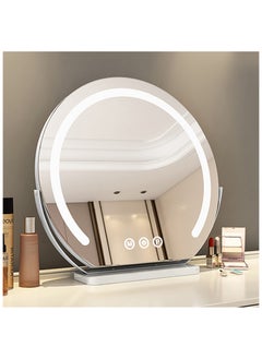 XiuWoo 45cm Vanity Mirror with Lights, LED Plug-in Makeup Mirror 3 Color Lighting Modes 360° Rotation Smart Touch, Suitable for Home and Hair Salon,White  - Image 4