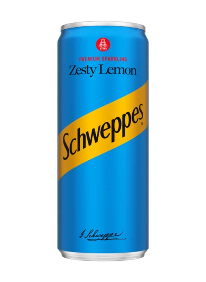 Schweppes Zesty Lemon Carbonated Drink Can 250ml  - Image 1
