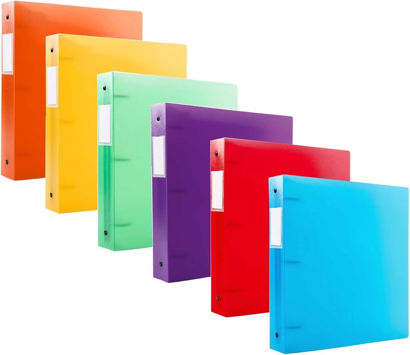 Filexec 50003-6492 6492, 1" Frosted Ring Binder, Set of 6, 6 Assorted Colors, Blueberry, Strawberry, Grape, Lime, Lemon, Tangerine - Image 1