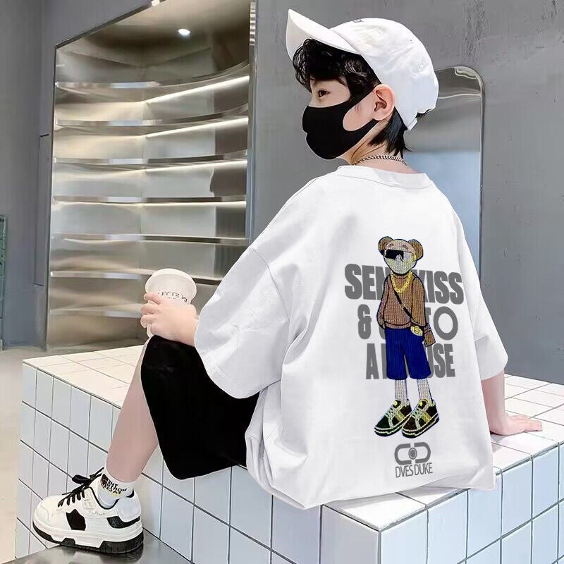 Children'S Wear Boy'S Short-Sleeved T-Shirt Summer Children'S Breathable Summer Wear Boy'S Big Boy'S Half-Sleeved Cotton Loose New Fashion - Image 4