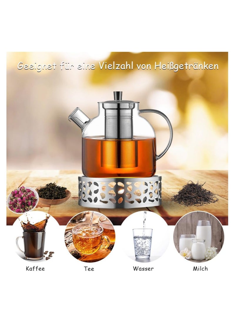 DELGREEN Teapot Warmer, Stainless Steel Teapot Warmer with Tea Light Candle Holder for Tea and Coffee Pots, Teapot Warmer Base For Home Office Tea House(Teapot not included)  - Image 4
