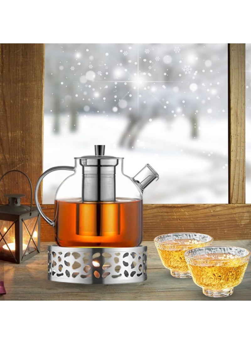 DELGREEN Teapot Warmer, Stainless Steel Teapot Warmer with Tea Light Candle Holder for Tea and Coffee Pots, Teapot Warmer Base For Home Office Tea House(Teapot not included)  - Image 5
