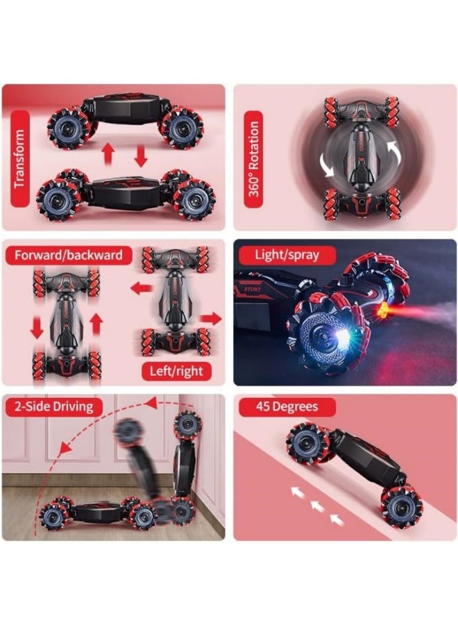 4WD Remote Control Gesture Sensor Car,Hand Controlled RC Stunt Car,Double-Sided Vehicle 360° Rotation with Light and Music Spray, Watch Toy Cars for Boys & Girls Birthday - Image 3