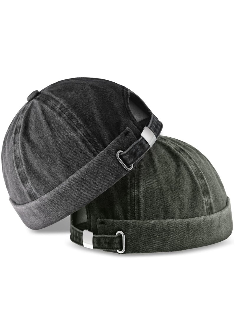 أوزيغالور 2 عبوة قبعات بدون حواف قابلة للتعديل بدون قناع للرجال، قبعات بدون قناع كاجوال بدون قناع - Image 1