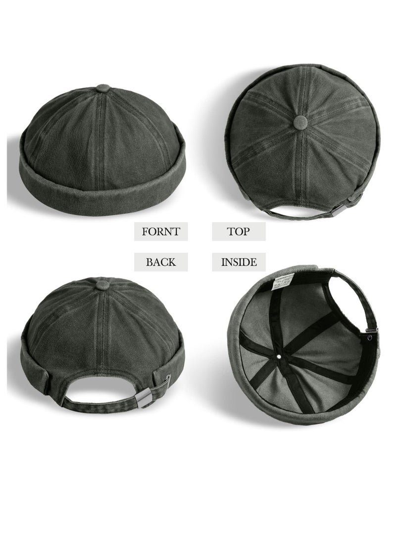 أوزيغالور 2 عبوة قبعات بدون حواف قابلة للتعديل بدون قناع للرجال، قبعات بدون قناع كاجوال بدون قناع - Image 3