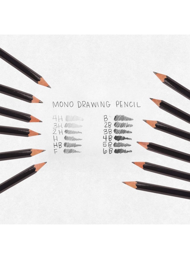 Tombow طقم أقلام الرسم تومبو 51523 مونو، درجات متنوعة، 12 قطعة. طقم أقلام جرافيت بجودة احترافية مع ممحاة ومبراة - Image 2