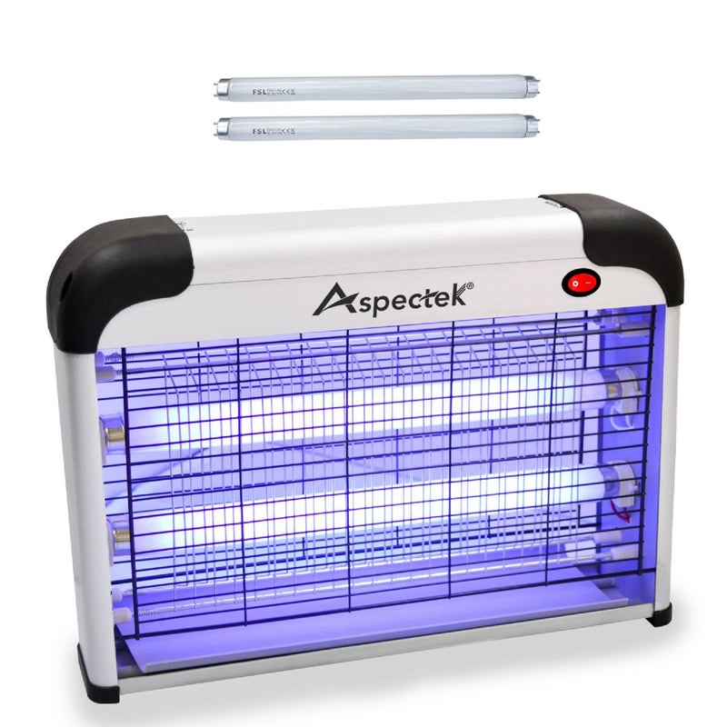 ASPECTEK Insect Killer, Bug Zapper, Powerful 20W Electronic Indoor Fly Zapper for Mosquito, Fungus Gnat, Asian Beetle, Moth, Flying Pests - Indoor Use, Includes 2-Pack Replacement Bulbs - Image 1