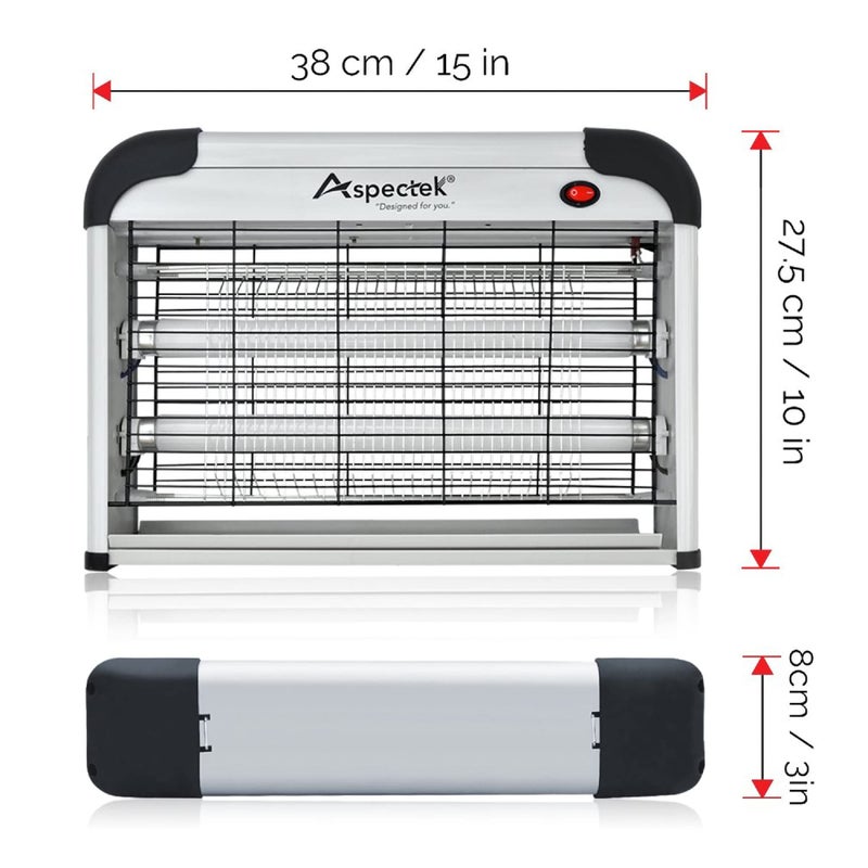 ASPECTEK Insect Killer, Bug Zapper, Powerful 20W Electronic Indoor Fly Zapper for Mosquito, Fungus Gnat, Asian Beetle, Moth, Flying Pests - Indoor Use, Includes 2-Pack Replacement Bulbs - Image 4