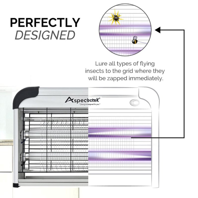 ASPECTEK Insect Killer, Bug Zapper, Powerful 20W Electronic Indoor Fly Zapper for Mosquito, Fungus Gnat, Asian Beetle, Moth, Flying Pests - Indoor Use, Includes 2-Pack Replacement Bulbs - Image 2