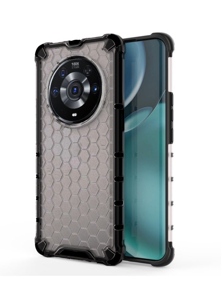 For Honor Magic 3 Pro Shockproof HoneyComb Back Cover , Defender Corners and Semi Transparent Back Compatible With Honor Magic 3 Pro (6.76'') (Semi-Transparent) - Image 1