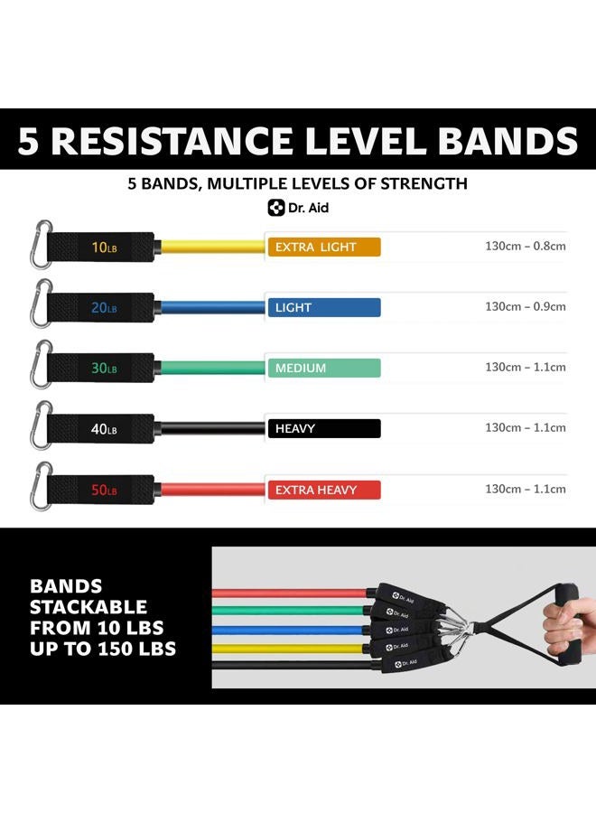 Dr. Aid Resistance Bands with Handle (Natural Rubber, 1) - Image 2
