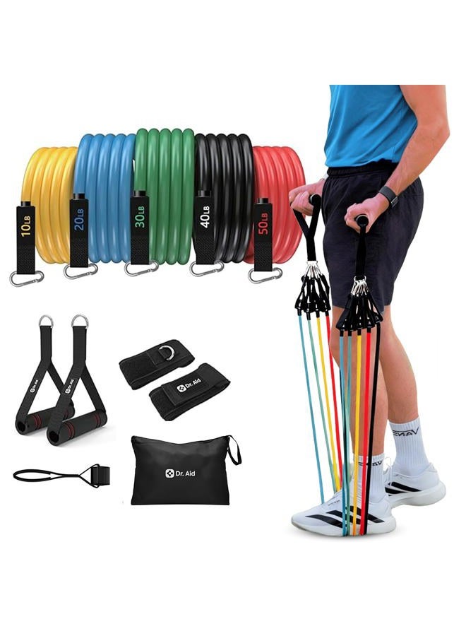 Dr. Aid Resistance Bands with Handle (Natural Rubber, 1) - Image 1