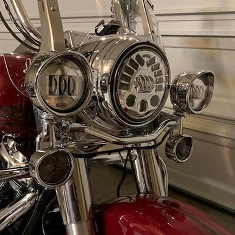 HDBUBALUS Chrome Visor Style Turn Signal Trim Ring Cover for Harley Touring Electra Glide Road King Softail - Image 2