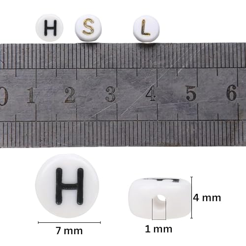 Tdas 750 Pieces Round Acrylic Alphabet Letter Beads A-Z Mixed Plastic Shape Loose Beads for DIY Jewellery Making Bracelets Necklaces Key Chains for Arts Crafts Supplies (White-Multicolor) - Image 5