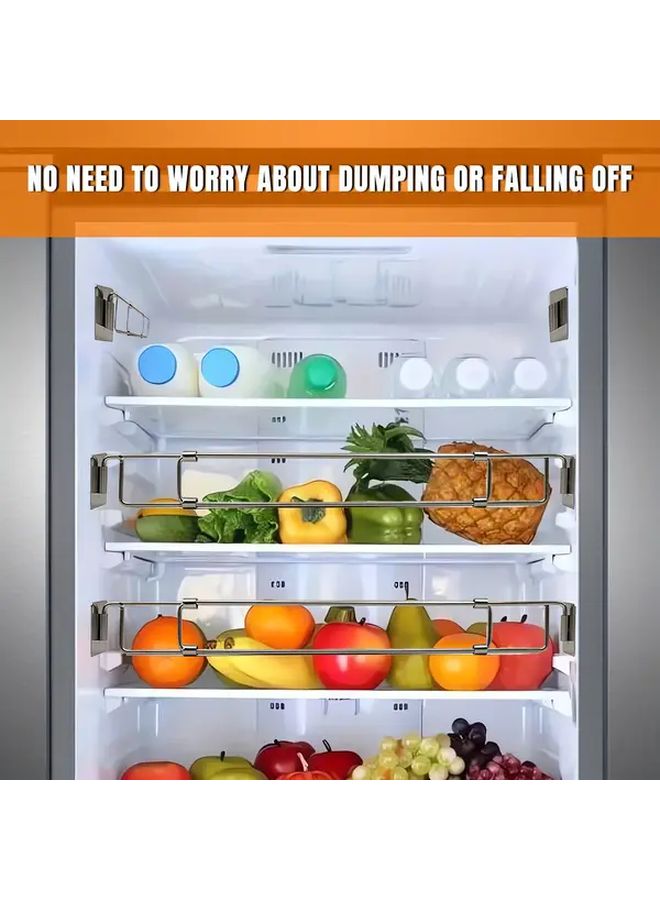Adjustable Silvery Stainless Steel RV Refrigerator Safety Bar Secure Strap Prevents Items Falling - Image 4