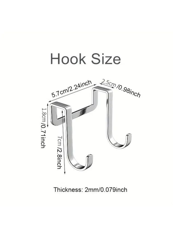 5 Pack Perforation Free S Type Double Hooks Metal Door Hanger For Bathroom Kitchen - Image 4