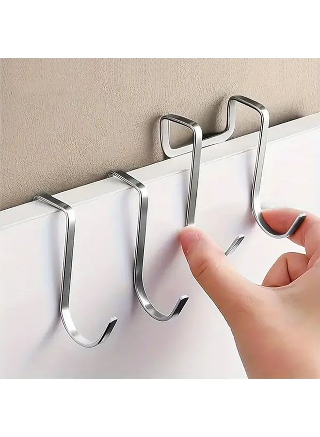 5 Pack Perforation Free S Type Double Hooks Metal Door Hanger For Bathroom Kitchen - Image 2