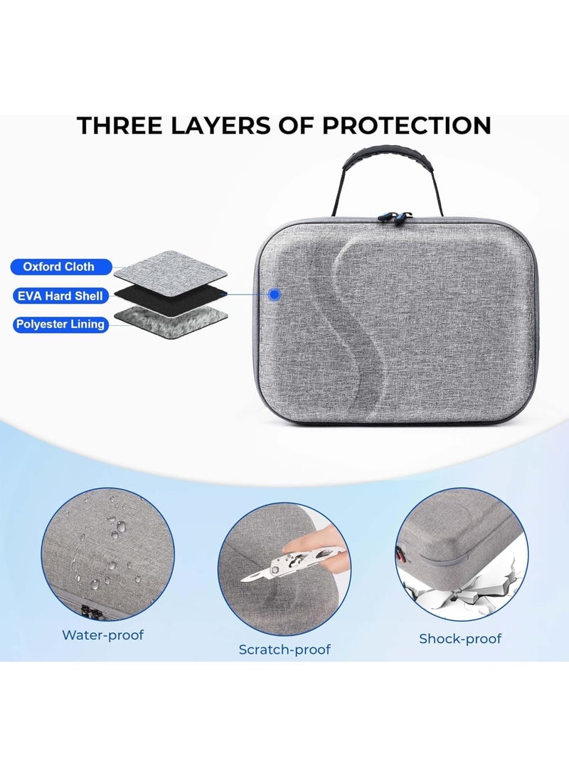 Zikra Large Carrying Case for Meta Quest 3, Hard Travel Case Compatible with Battery Head Strap, Controllers and Other Accessories, Hard Shell Case and Superior Protection for Oculus Quest 3 (Grey) - Image 3