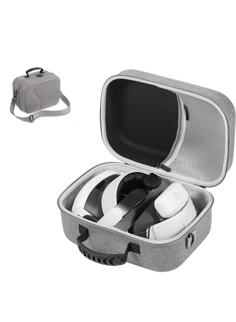 Zikra Large Carrying Case for Meta Quest 3, Hard Travel Case Compatible with Battery Head Strap, Controllers and Other Accessories, Hard Shell Case and Superior Protection for Oculus Quest 3 (Grey) - Image 1