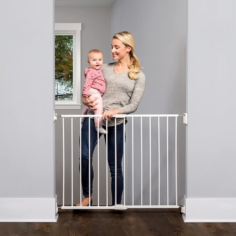Regalo 2in1 Extra Wide Stairway and Hallway Walk ThroughBaby Safety Gate Hardware Mounting White 24x405x285Pack of 1 - Image 4