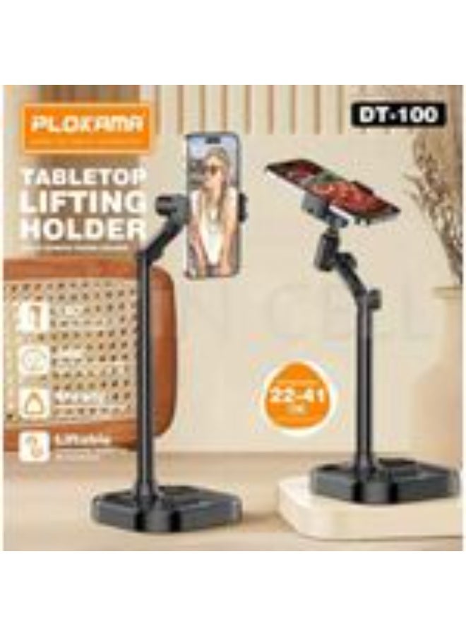PLOKAMA DT-100 Lift Desk Phone and Tablet Holder - Adjustable (22-41cm), 360 Rotation°, Fixed Metal Base for Calls, Photography and Watching - Image 4
