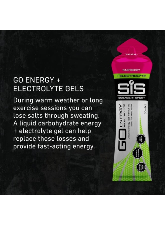 سيس GO Isotonic Energy Gels + Electrolytes | Added Sodium, Potassium & Magnesium | 22g Carbohydrates | Low Sugar | Easily Digestible | Gluten Free | Raspberry Flavour | 6 Pack - Image 2