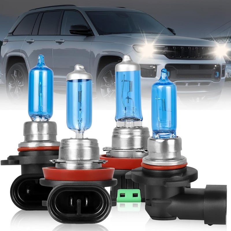 NSDXCT High Performance Halogen Headlight Bulbs for Jeep Grand Cherokee 2011-2016 - 9005 High Beam + H11 Low Beam - Image 1
