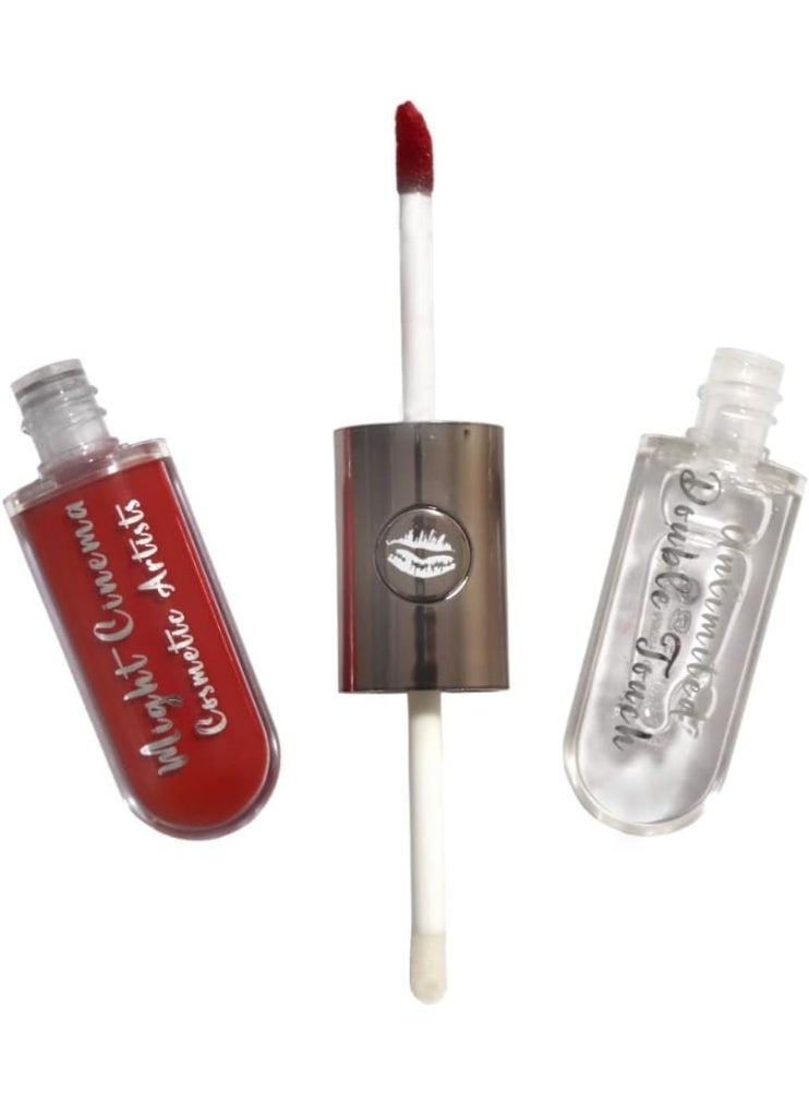 مايت سينما دابل إفكت 2×1 للشفاه – روج لامع مع ستك مات في منتج واحد – ثبات طويل وترطيب بفيتامين E – تركيبة خفيفة غير لاصقة وصبغة قوية لمظهر جذّاب يدوم طول اليوم - Image 1